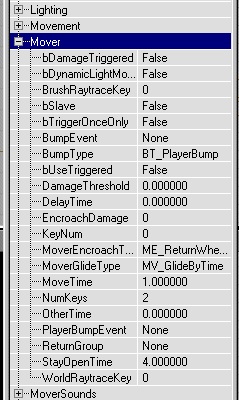 Mover Properties