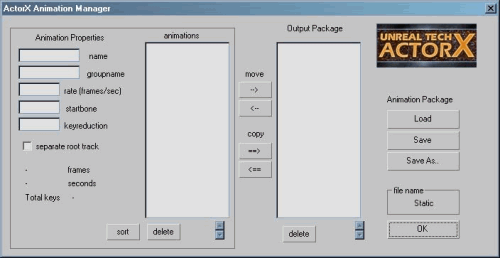 animation manager dialog