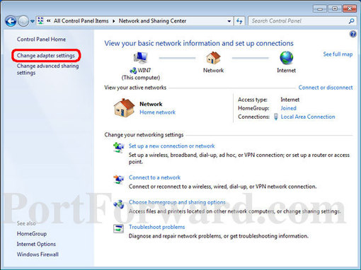 Static IP Change Adapter Settings