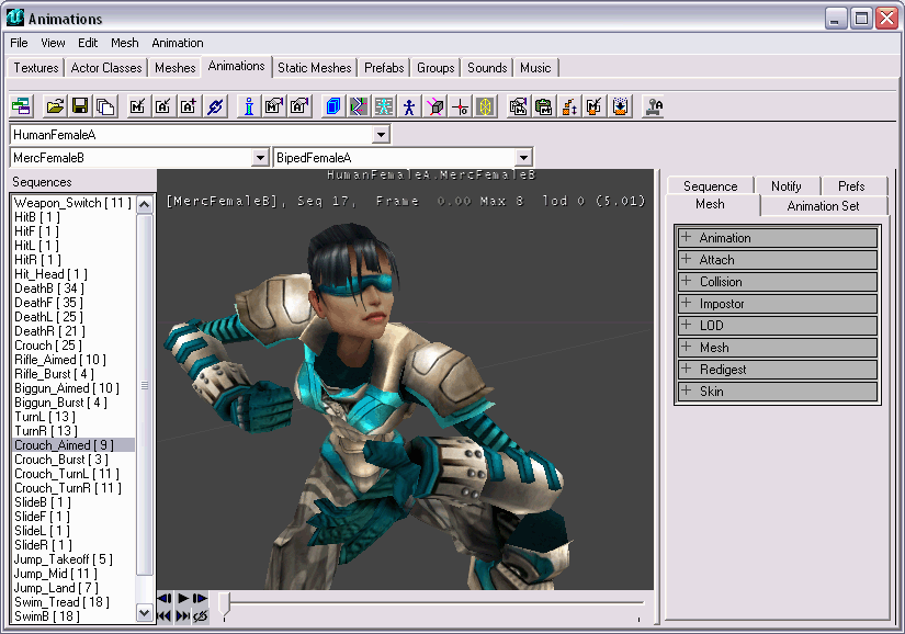 FIG 1. The UEd Animations browser