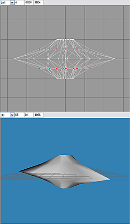 FIG. 6 Modeling in the Left viewport