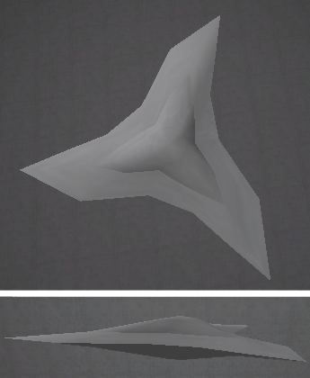 FIG. 18 A monochrome shuriken shows smoothing & edges clearly