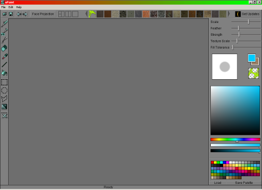 The blank interface on UPaint startup