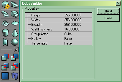 setting the cube builder parameters