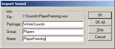 The sound import dialog box.