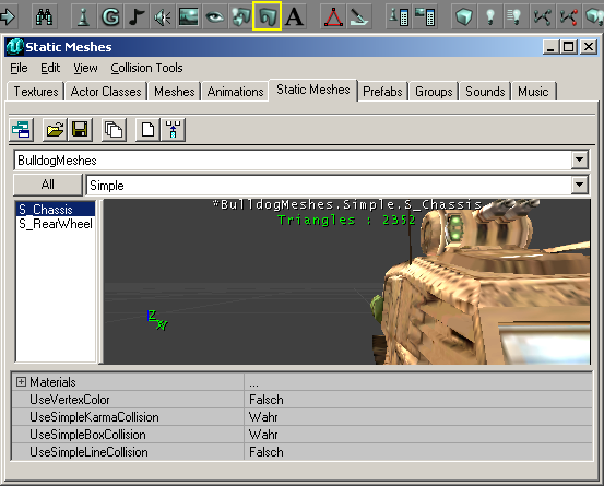 The static mesh browser. The currently selected mesh is from the AbbadonHardware package, the Beams group, and the mesh itself is ASupport03AB. This is written as "AbbadonHardware.Beams.ASupport03AB".