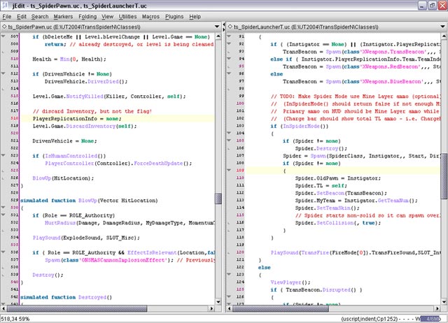 nick89 in his natural coding environment. He has 5 files opened but is viewing two of them at once!